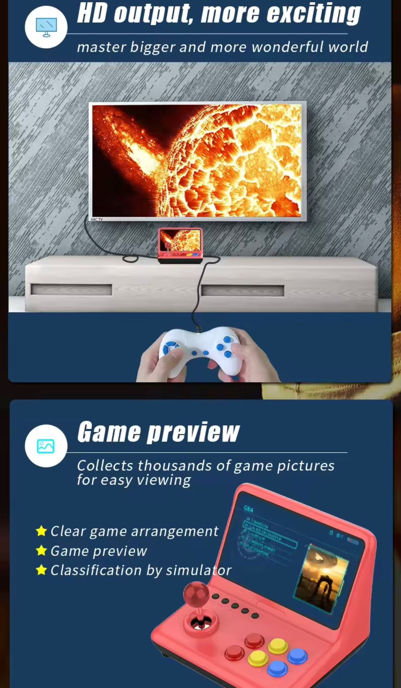 Console de jeux vidéos rétro 2000 jeux